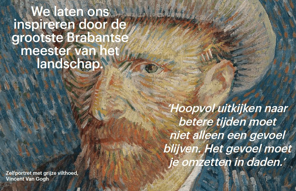 portrait van Gogh met tekst